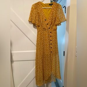 Lulus Golden Yellow Midi Dress